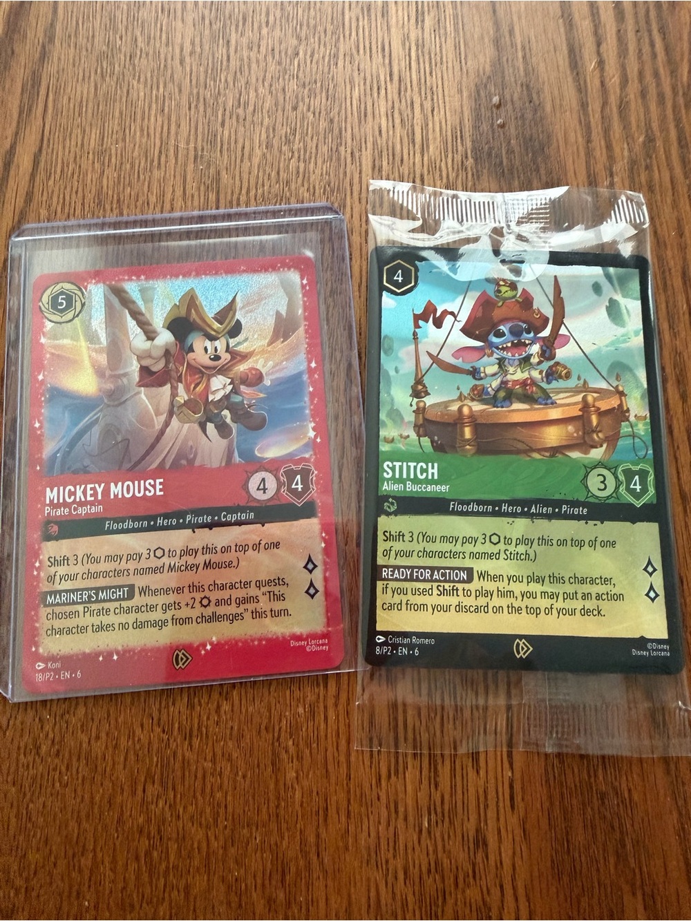 Disney Lorcana TCG - Mickey Mouse Pirate + Stitch + 13 deck cards